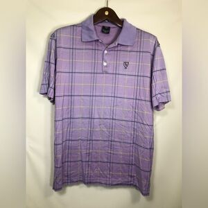 Nike Golf Dri-Fit UV short sleeve Polo, Purple Striped, Mens L